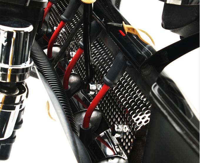 American Car Craft 2005-2013 C6/GS Corvette - Header Guards Perforated Style 2Pc, Polished Stainless Steel 043059