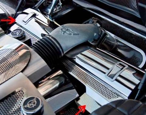 American Car Craft 1997-2004 C5/Z06 Corvette - Radiator Cover, Perforated Stainless Steel 033058