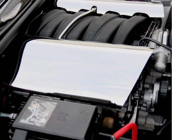 American Car Craft 2006-2013 Corvette Z06 only - Fuel Rail Covers Replacement Style, Polished Stainless Steel 043086