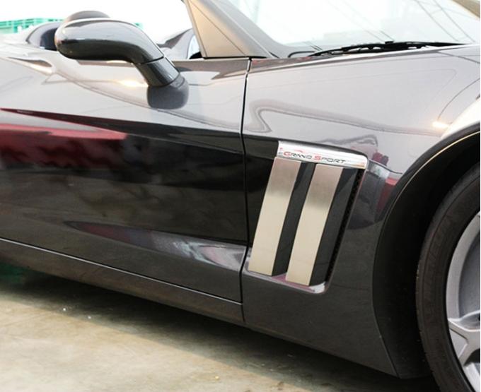 American Car Craft 2010-2013 C6 Grand Sport Corvette - Fender Trim Plates 4Pc, Brushed Stainless Steel 042083