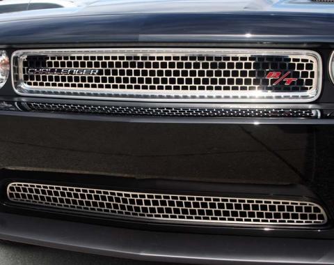 American Car Craft 2011-2014 Challenger - Lower Grille Overlay, Brushed Stainless Steel 152016