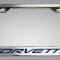 American Car Craft C5 Corvette - License Plate Frame with CORVETTE Inlay, Brushed Stainless, Choose Inlay Color 032050