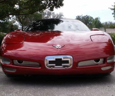 American Car Craft 1997-2004 C5/Z06 Corvette - Fog Light Grille 2Pc, Perforated Stainless Steel 032018