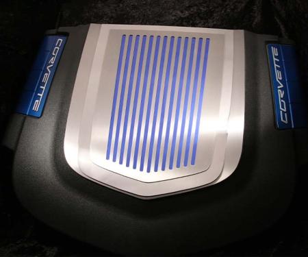 American Car Craft 2009-2013 Corvette ZR1 only - Engine Shroud Cover Ribbed Style 2Pc, Polished Stainless Steel 043074