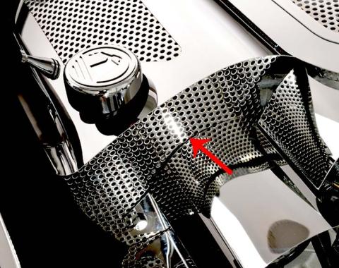 American Car Craft 1999-2004 C5/Z06 Corvette - Fuel Rail Cover End Cap, Perforated Stainless Steel 033049