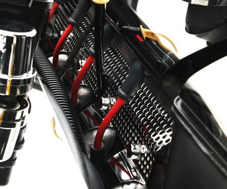 American Car Craft 2005-2013 C6/GS Corvette - Header Guards Perforated Style 2Pc, Polished Stainless Steel 043059