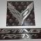 American Car Craft 2020-2024 C8 Corvette - Stainless Hood Panel Badge Flag Logo and Stingray Font Style, Stainless Steel 883051