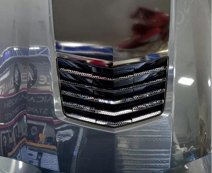 American Car Craft 2014-2019 Corvette C7 - Matrix Series Hood Vent Grille, Brushed Stainless Steel 053011