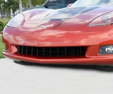 American Car Craft 2005-2013 C6 Corvette - Front Grille Retro Style Blakk Stealth, Black Stainless Steel 042111