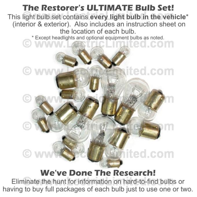 Lectric Limited 1955-1957 Chevrolet Corvette Light Bulb Set VLK5557