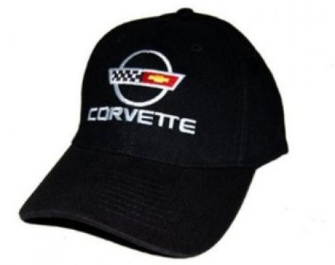 C4 Corvette Black Low Profile Cotton Brushed Twill Hat
