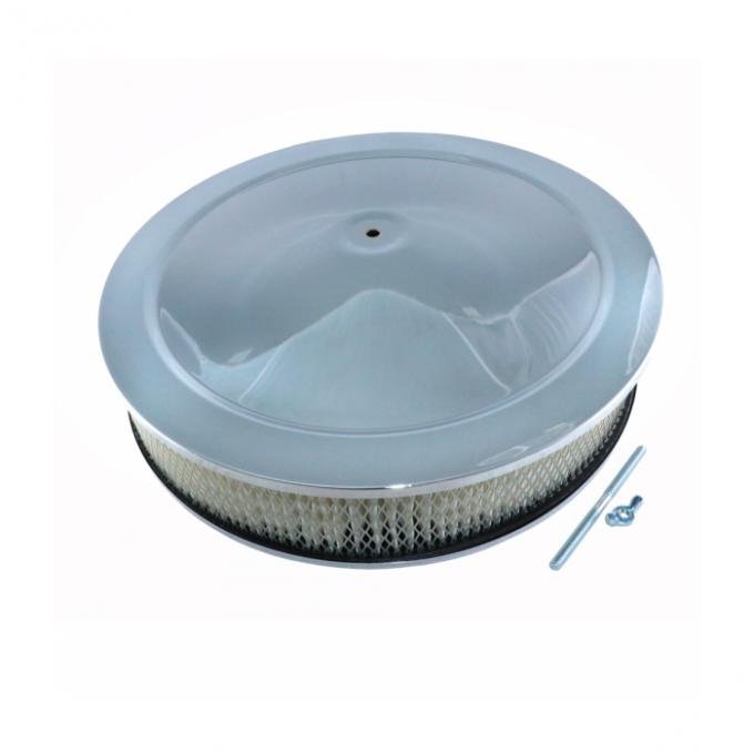 Corvette Air Cleaner Assembly, Recessed Base, 14x3, Chrome
