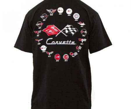 Corvette 5 Generation T-Shirt, Black