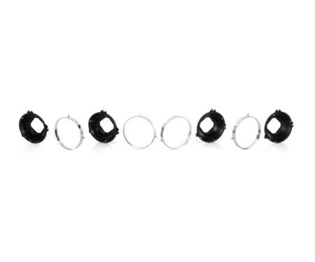 AMD Headlamp Mounting and Retaining Ring Set, 8 pcs, 67-69 Firebird 70 Chevelle El Camino and more X141-3470-S