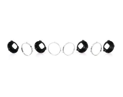 AMD Headlamp Mounting and Retaining Ring Set, 8 pcs, 67-69 Firebird 70 Chevelle El Camino and more X141-3470-S