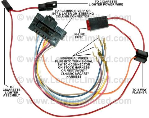Lectric Limited 1953-1962 Chevrolet Steering Column Turn Signal Switch Adapter Harness 13593