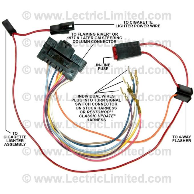 Lectric Limited 1953-1962 Chevrolet Steering Column Turn Signal Switch Adapter Harness 13593