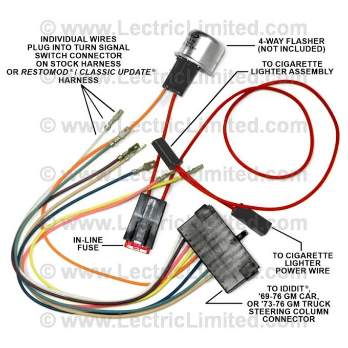 Lectric Limited 1953-1962 Chevrolet Steering Column Turn Signal Switch Adapter Harness 35775