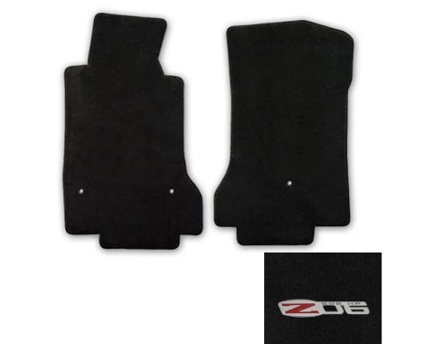 Corvette Mats, Ebony with Z06 505HP Logo, 2007-2010