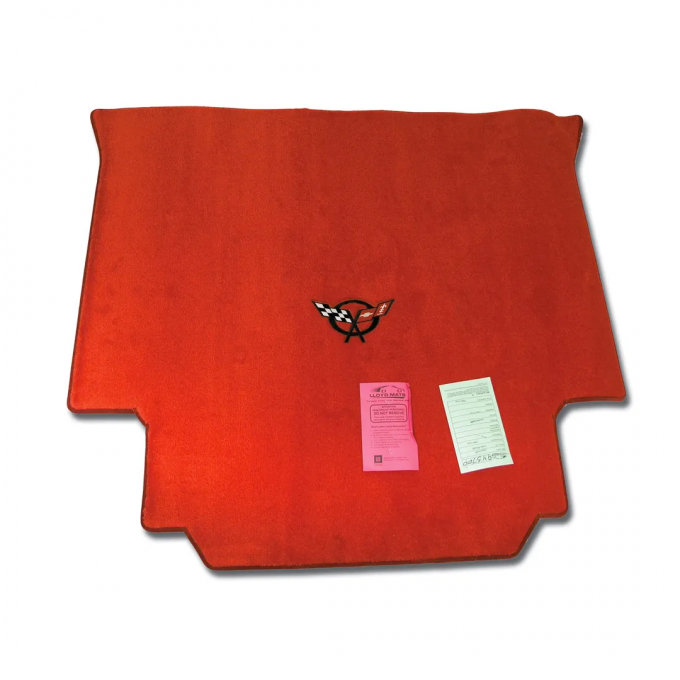 Corvette Cargo Mat, Torch Red with Blk Applq Ht, 2000