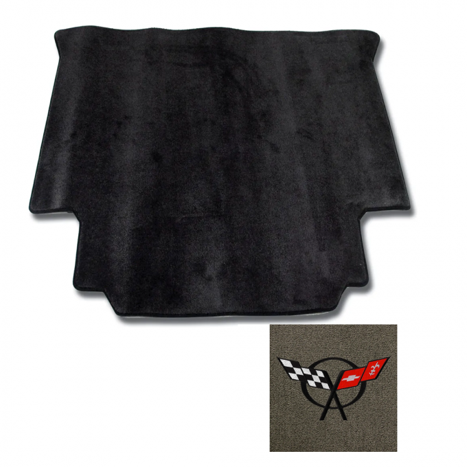 Corvette Cargo Mat, Gray with Black Applq Ht, 1999-2000