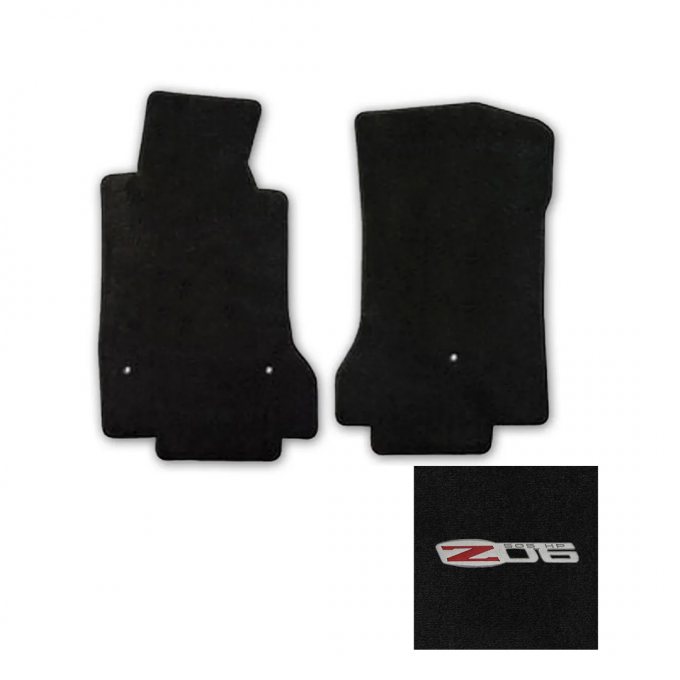 Corvette Mats, Ebony with Z06 505HP Logo, 2007-2010