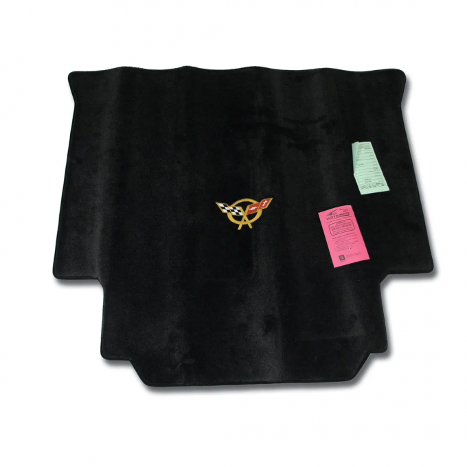 Corvette Cargo Mat, Black with Gold Applq Ht, 1999-2000