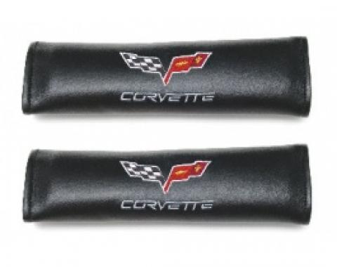 Seatbelt Solutions 2005-2013 Corvette Shoulder Belt Pads, With Logo SBPC6 | Black