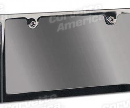 Corvette Rear License Plate Frame, Billet Aluminum Chrome Plated, 2005-2019