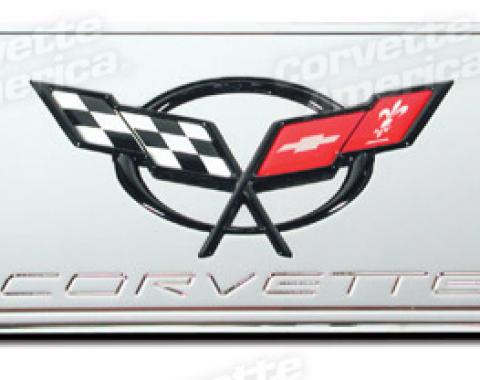 Corvette Exhaust Plate, C5 Chrome Billet, 1997-2004