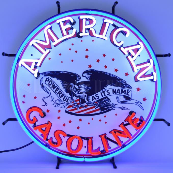 Standard Size Neon Signs, Gas American Gasoline Neon Sign