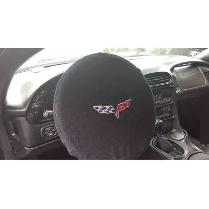 Seat Armour 2005-2013 Corvette Steering Wheel Cover, Black SWA100COR6