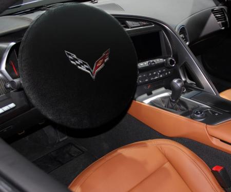 Seat Armour 2014-2018 Corvette Steering Wheel Cover, Black SWA100COR7