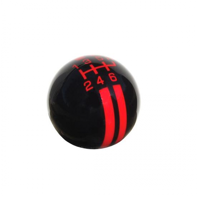 05-13 Corvette 6 Speed Grand Sport Shifter Knob With Pattern, Black and Red