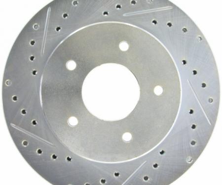 Corvette Brake Rotor, Right, Front, Slotted and Cross Drilled, 1965-1982