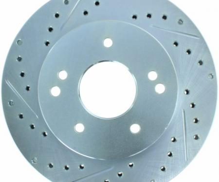 Corvette Brake Rotor, Right, Rear, Slotted and Cross Drilled, 1965-1982