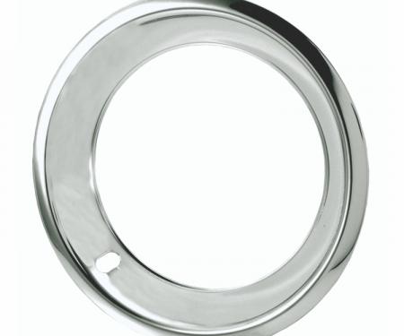 Redline Restomotive® 15 x 7 Deep Dish Chrome Plated Stainless Steel Trim Ring, with Flat Edge, Set of Four