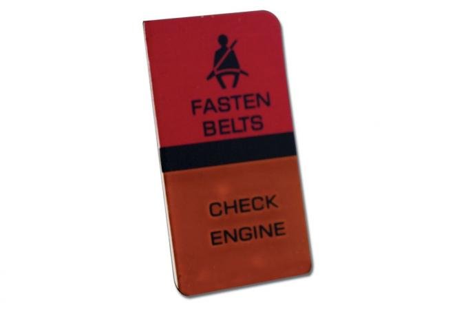 Corvette Lens, Seat Belt Warning/Check Engine, 1980-1982
