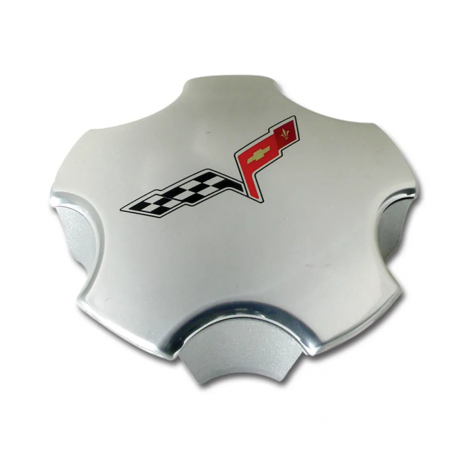 Corvette Wheel Center Cap, Polished, 2005-2013