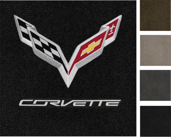 Corvette Floor Mats, 2 Piece Lloyd® Ultimat™, with C7 Flags & Corvette Script, 2014-2016