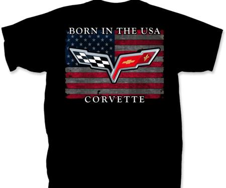 Corvette Born in the USA Logo Adult T-Shirt