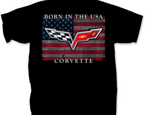 Corvette Born in the USA Logo Adult T-Shirt