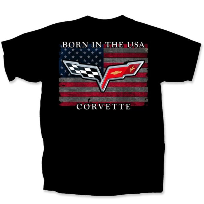 Corvette Born in the USA Logo Adult T-Shirt