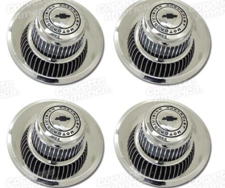 Corvette Rallye Hubcaps, Derby Replacement 4 Piece, 1968-1982