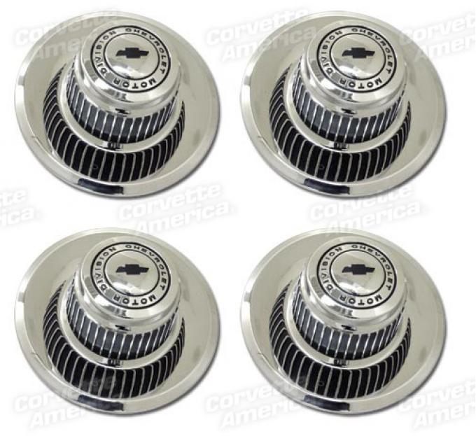 Corvette Rallye Hubcaps, Derby Replacement 4 Piece, 1968-1982