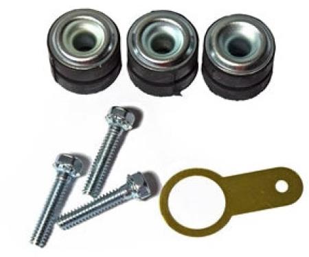 Golden Star 1962-1988 GM WIPER MOTOR MOUNTING KIT. (3 MOUNTING GROMMETS, SCREWS & 1.7"" GROUND STRAP) Without HIDDEN WIPER SYSTEM WP03-621K
