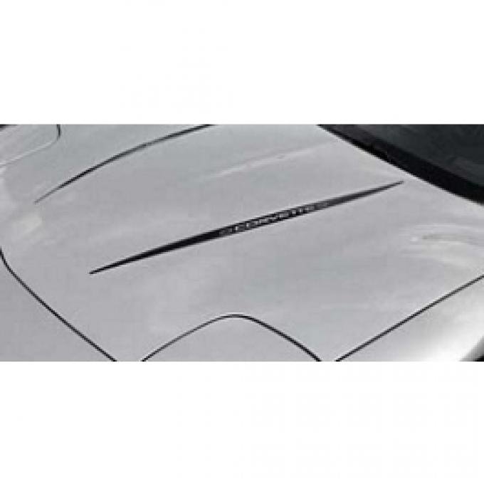 Corvette Hood Decal Kit, With Word Corvette, Black, 1997-2004