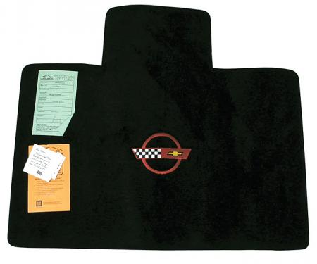 Corvette Cargo Mat, Black with Red Applique Convertible, 1986-1990