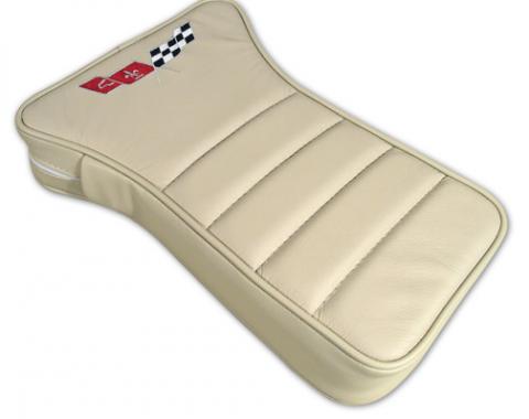 CA 1979-1980 Chevrolet Corvette Center Armrest Embroidered Leather 425066E | 79-80 Oyster