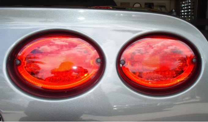 Corvette Taillight Screw Cover Caps, One Taillight, Black, 1997-2004